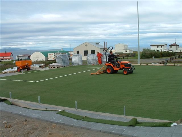 Sparkvöllur að komast á lokastig.