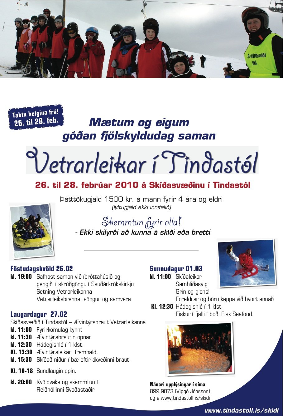 Vetrarleikar í Tindastól um helgina