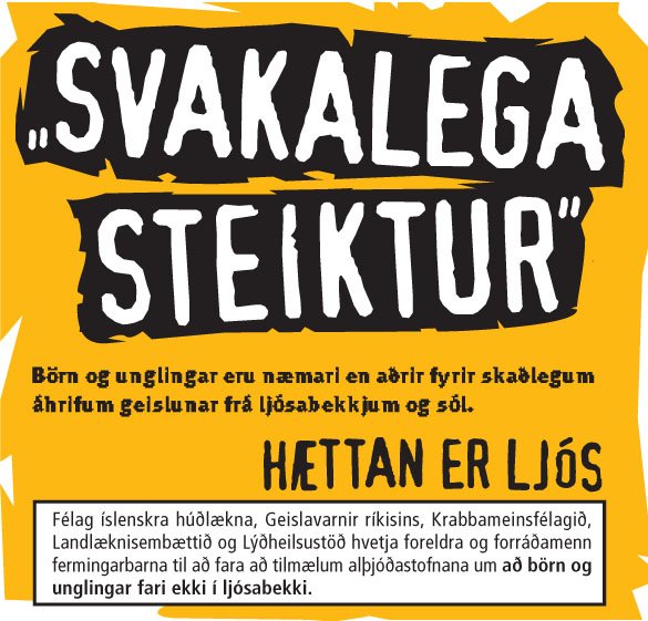 Varað við ljósabekkjanotkun fermingabarna