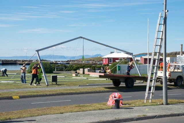 Skagaströnd skreyttur fyrir Kántrýdaga
