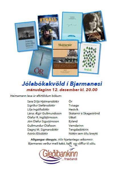 Jólabókakvöld í Bjarmanesi
