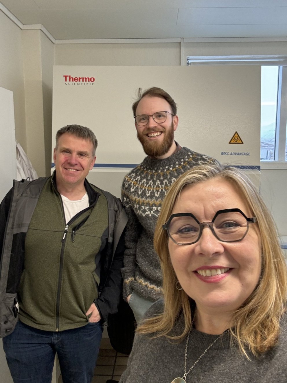 Halldór Gunnar Ólafsson framkvæmdastjóri Biopol, Dr. Jens Jakob Sigurðarson og Áslaug Ásgeirsdóttir …