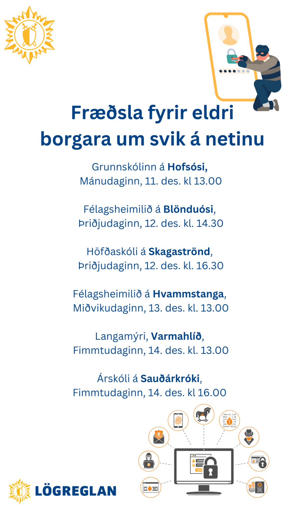 Fræðsla fyrir eldri borgara um svik á netinu