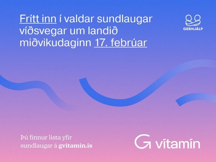 Frítt í sund á morgun miðvikudaginn 17.02.21