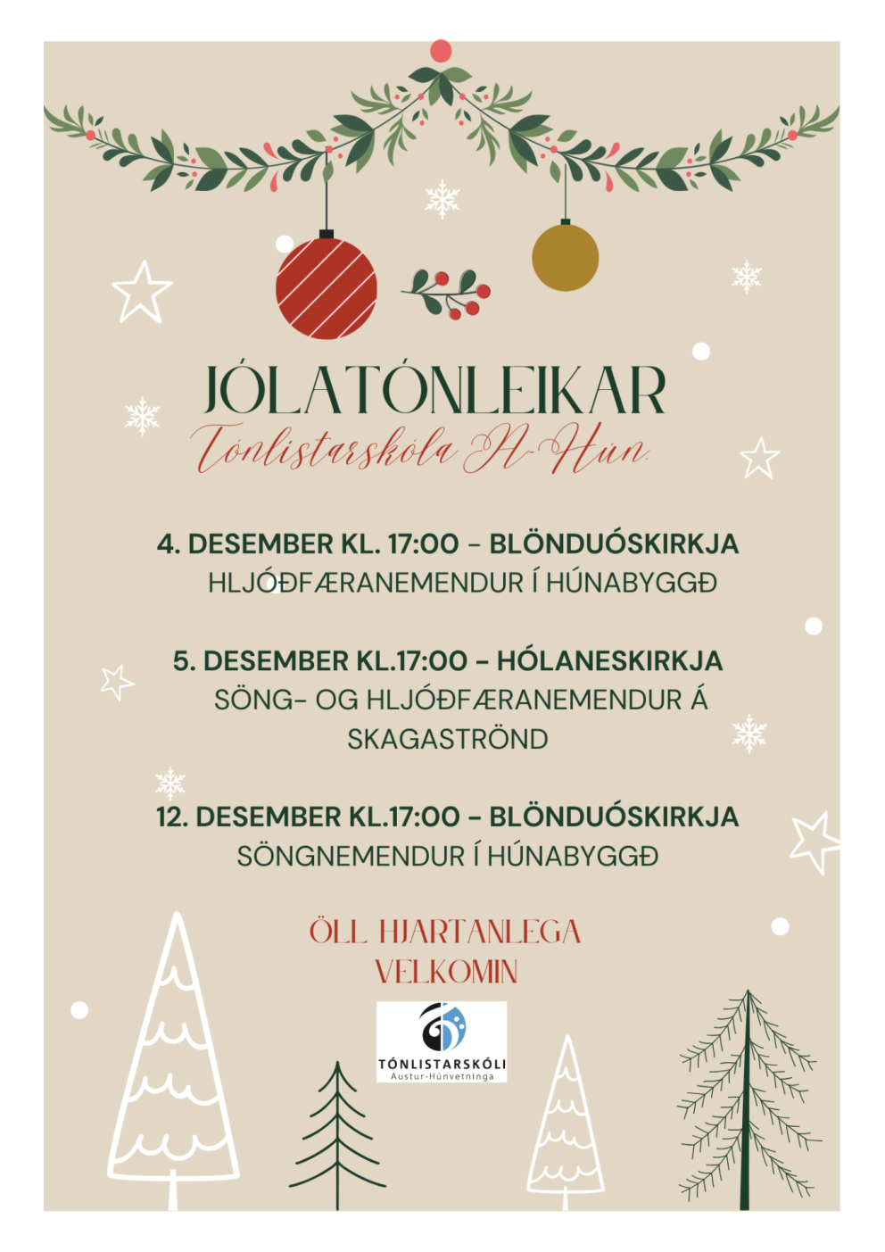 Jólatónleikar Tónlistarskóla A-Hún