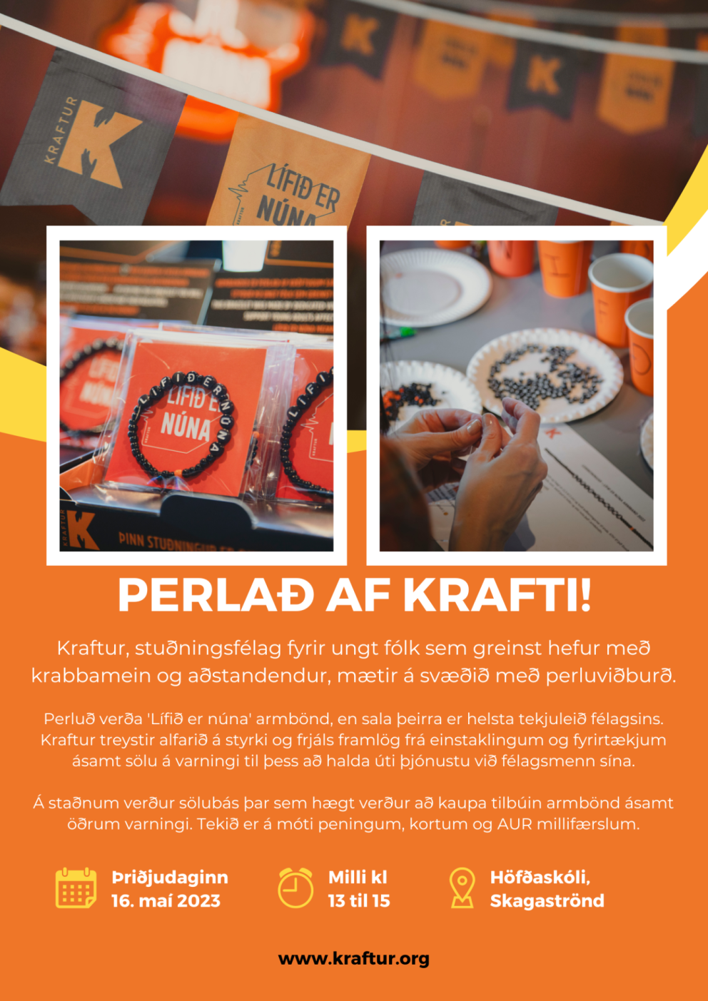 Perlað af krafti í Höfðaskóla 16. maí