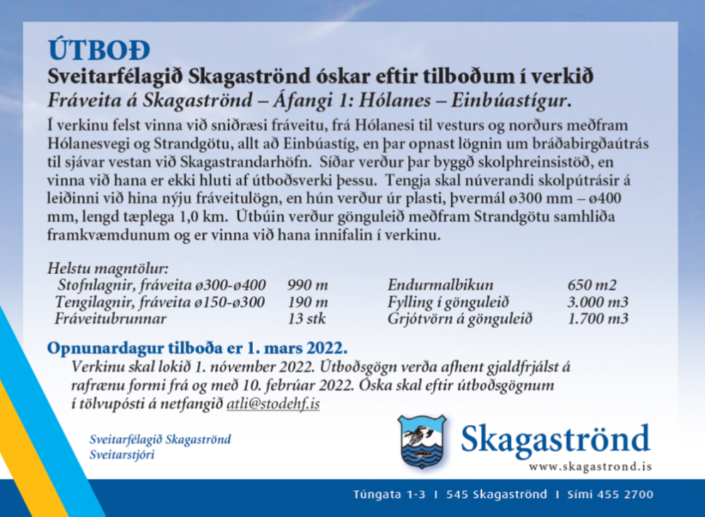 ÚTBOÐ - Fráveita á Skagaströnd