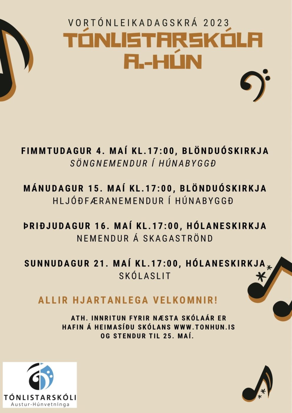 Vortónleikar Tónlistarskóla A-Hún