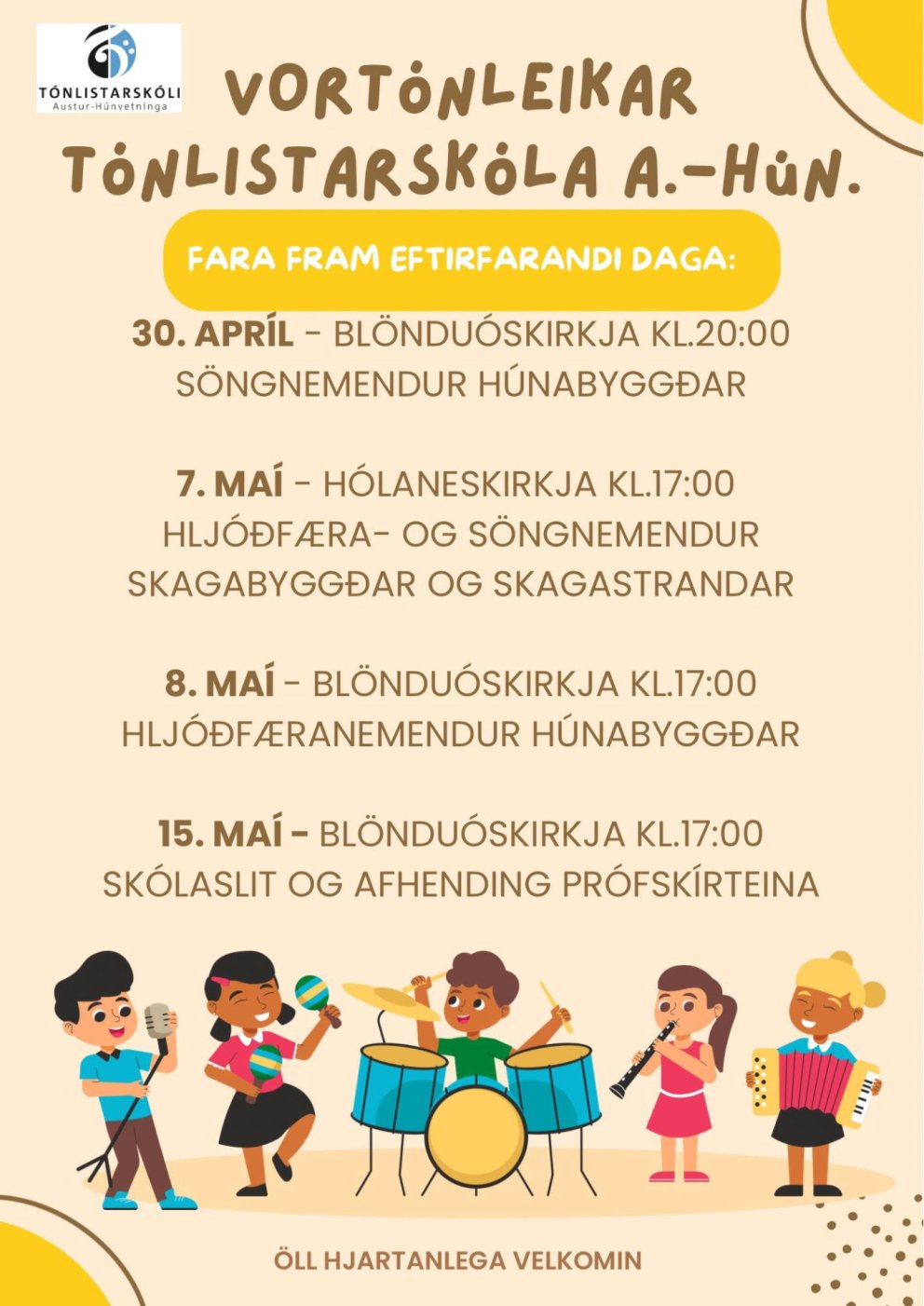 Vortónleikar Tónlistarskóla A-Hún