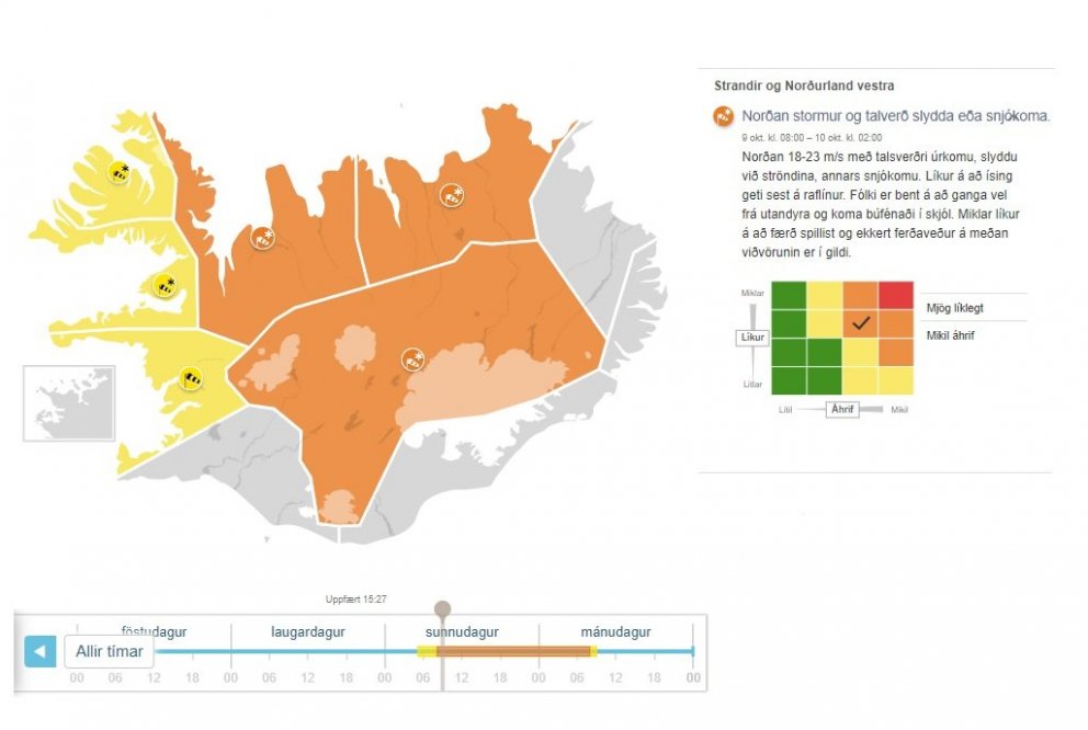 Tilkynning frá aðgerðastjórn almannavarna á Norðurlandi vestra