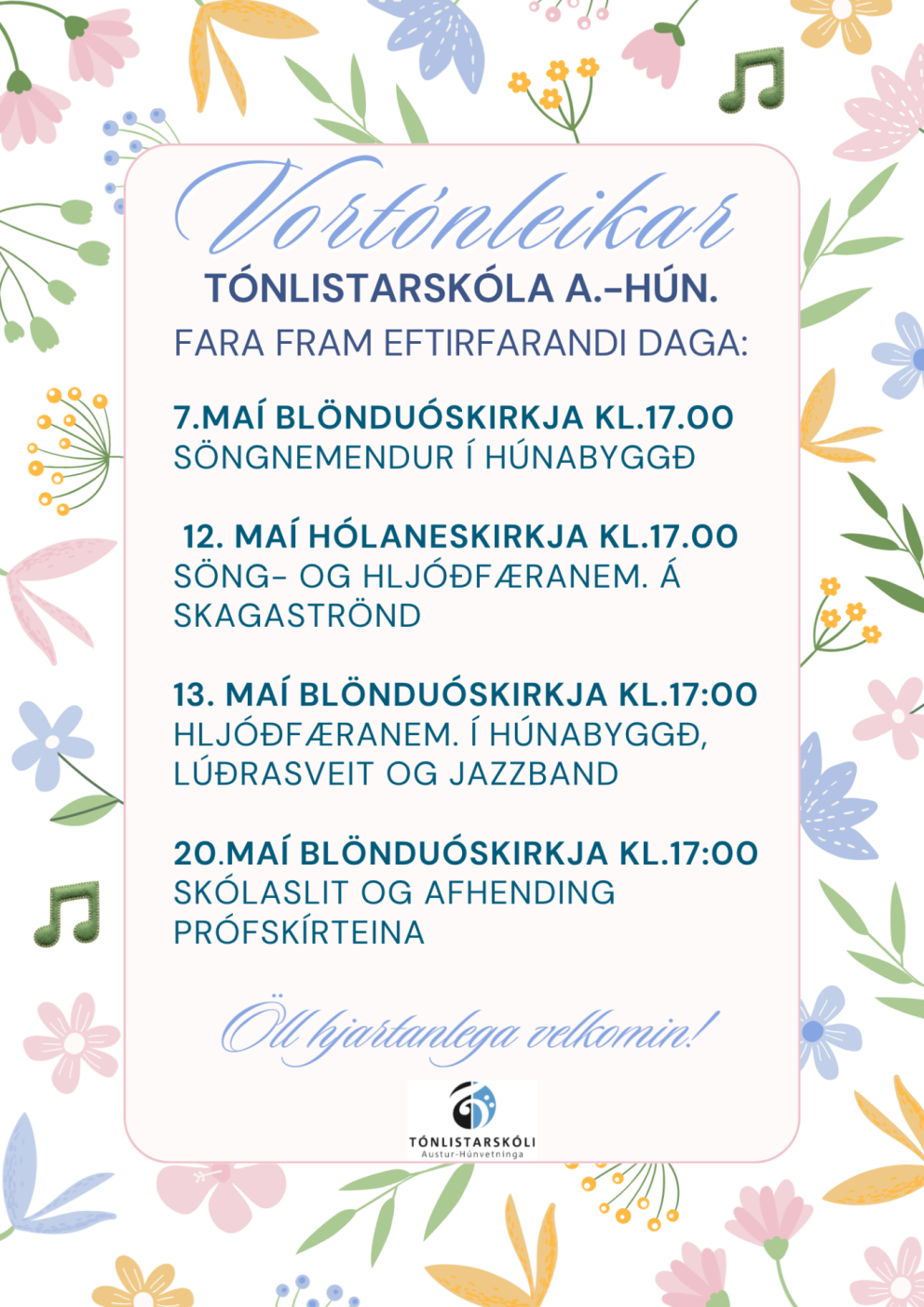 Vortónleikar Tónlistarskóla A-Hún