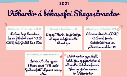 Viðburðir á bókasafni Skagastrandar í nóvember og desember