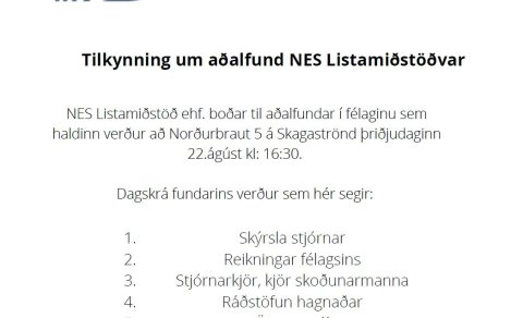 Aðalfundur NES 22. ágúst 2023