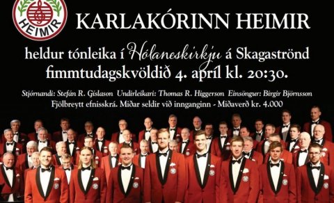 Karlakórinn Heimir heldur tónleika í Hólaneskirkju