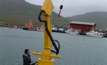 Nýr löndunarkrani á Skagastrandarhöfn.