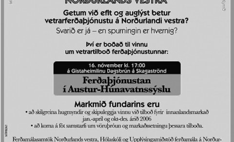 Auglýsing um ferðaþjónustuverkefni