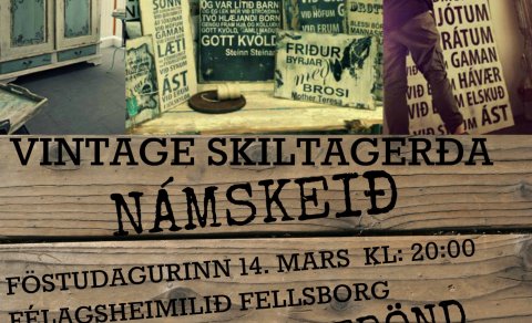 Stensla og skiltagerðanámskeið í Fellsborg