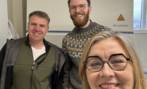 Halldór Gunnar Ólafsson framkvæmdastjóri Biopol, Dr. Jens Jakob Sigurðarson og Áslaug Ásgeirsdóttir …