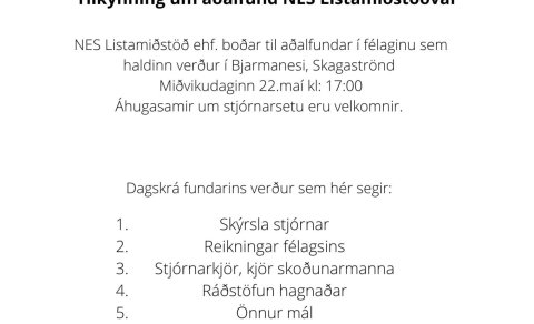 Nes Listamiðstöð - aðalfundur