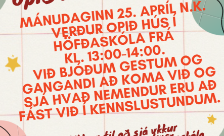 Opið hús í Höfðaskóla mánudaginn 25. apríl