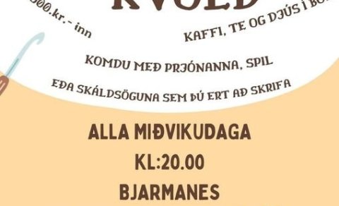 Prjónakvöld í Bjarmanesi öll miðvikudagskvöld