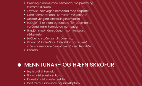 Höfðaskóli - laust starf sérkennara/verkefnastjóra sérkennslu