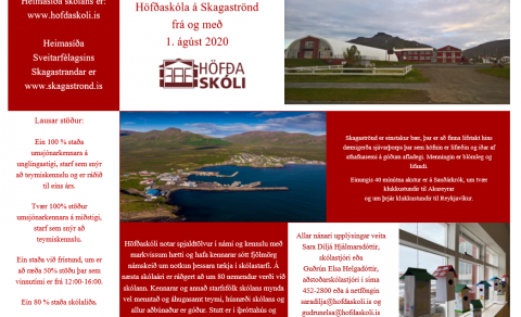 Laus störf við Höfðaskóla á Skagaströnd