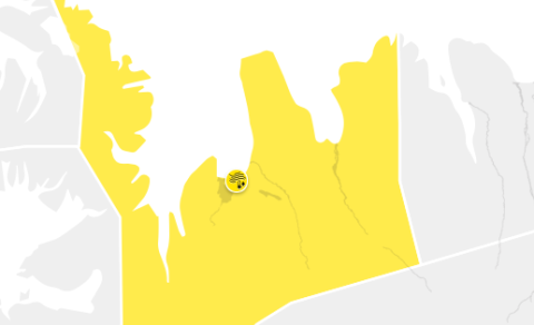 Asahláka í kortunum - gul veðurviðvörun