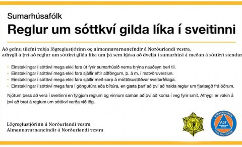 Reglur um sóttkví gilda líka í sveitinni