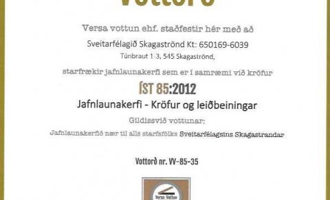 Sveitarfélagið Skagaströnd hlýtur Jafnlaunavottun